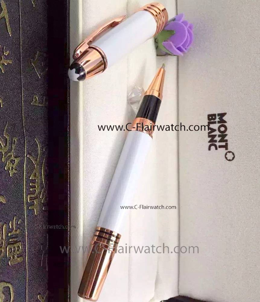 Copy Montblanc John F. Kennedy Fineliner Pen White Resin